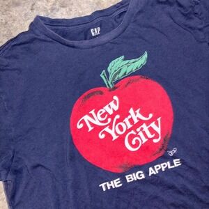 Gap New York City T Shirt Mens Medium Blue The Big Apple Short Sleeve Crewneck